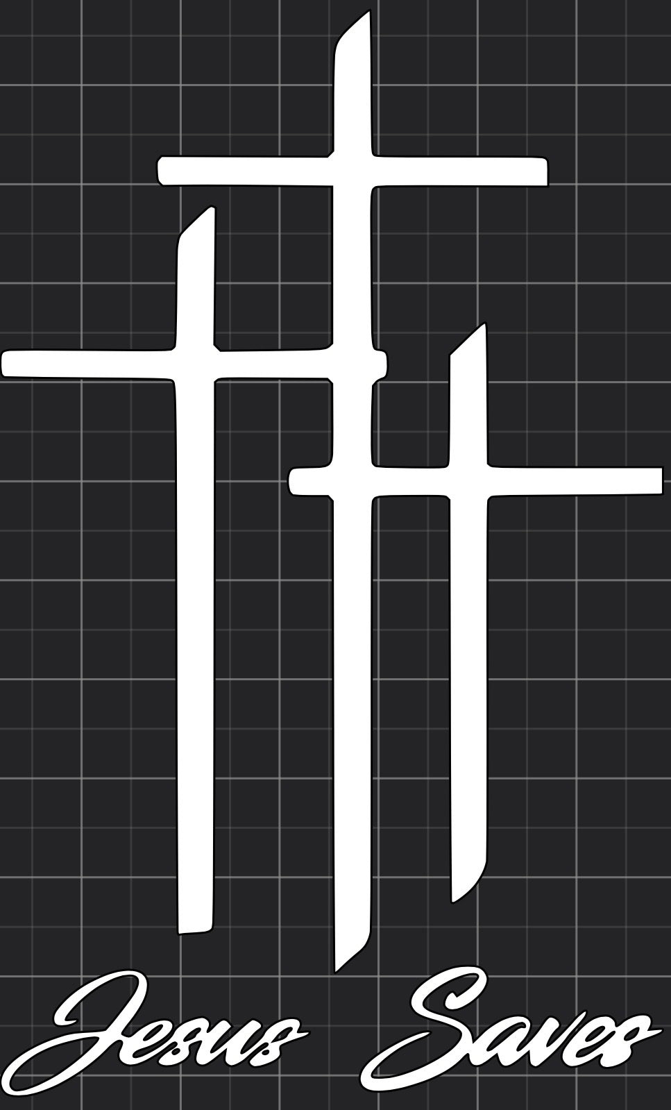 Jesus Saves w/ 3 Crosses