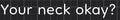 Your Neck Okay?